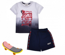 Set de vară pentru băieți- tricou și pantaloni scurți cu imprimeu SKATES