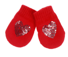Mănusi pentru bebelusi Heart red