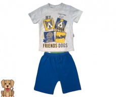 Set de vară pentru băieți- tricou și pantaloni scurți cu imprimeu FRIENDS DOGS