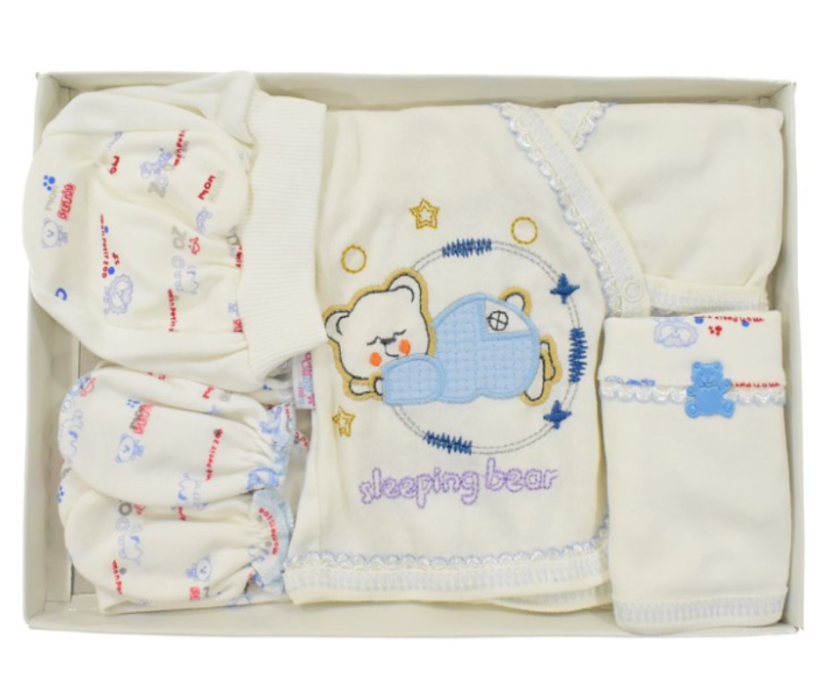 Set 5 pezzi prima nascita bianco-viola Sleeping Bear