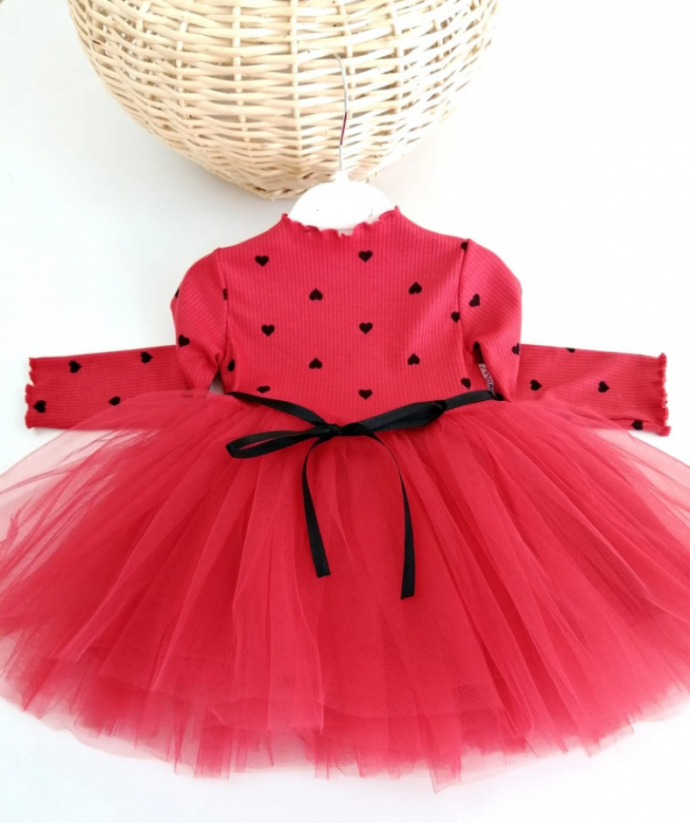 Dojčenské šaty červené Heart 68