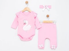 Completo bimba 3 pezzi Swan – body, pantaloni e fascetta