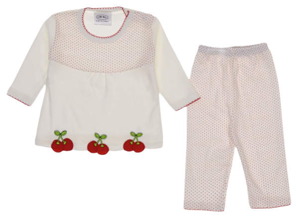 Set 2 pezzi vestiti per neonata Cherry 56