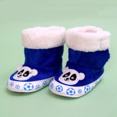 Papuci căldurosi pentru bebelusi Panda albastru