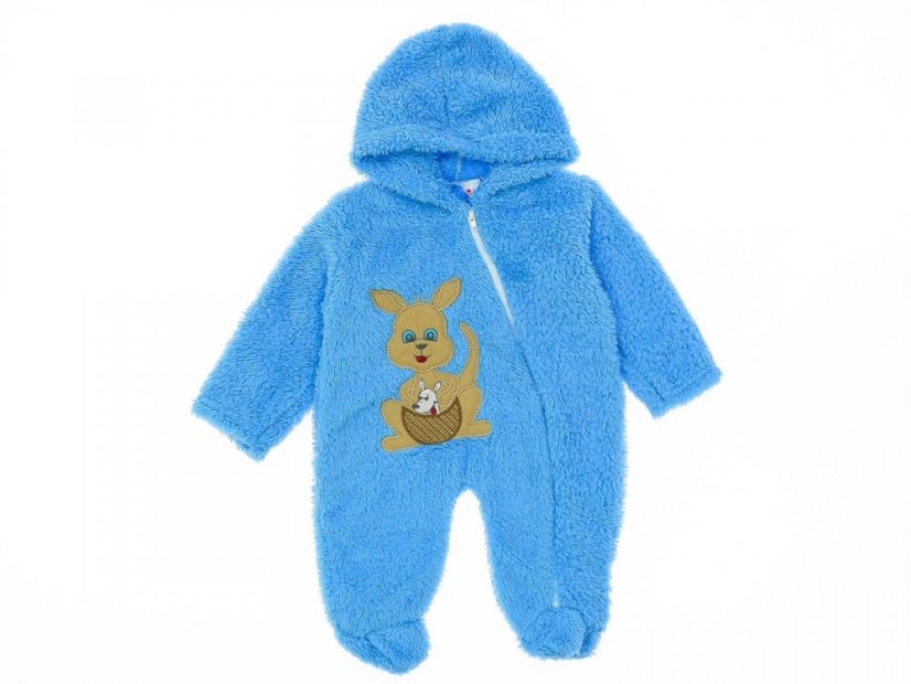 Tutina peluche Canguro blu 56/62