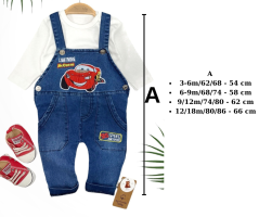 2dílná dětská souprava – tričko a džínové kalhoty s laclem Car