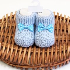 Botosei pentru bebelusi cu fundită bleu