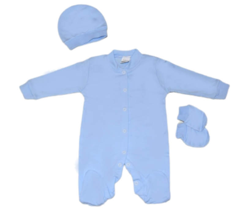 3-dielna bavlnená dojčenská súprava overal, čiapočka a rukavičky-KOPIE