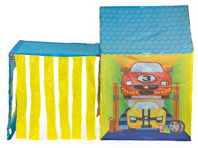 Dětský stan Autoservis s garáží 150 × 75 × 110 cm
