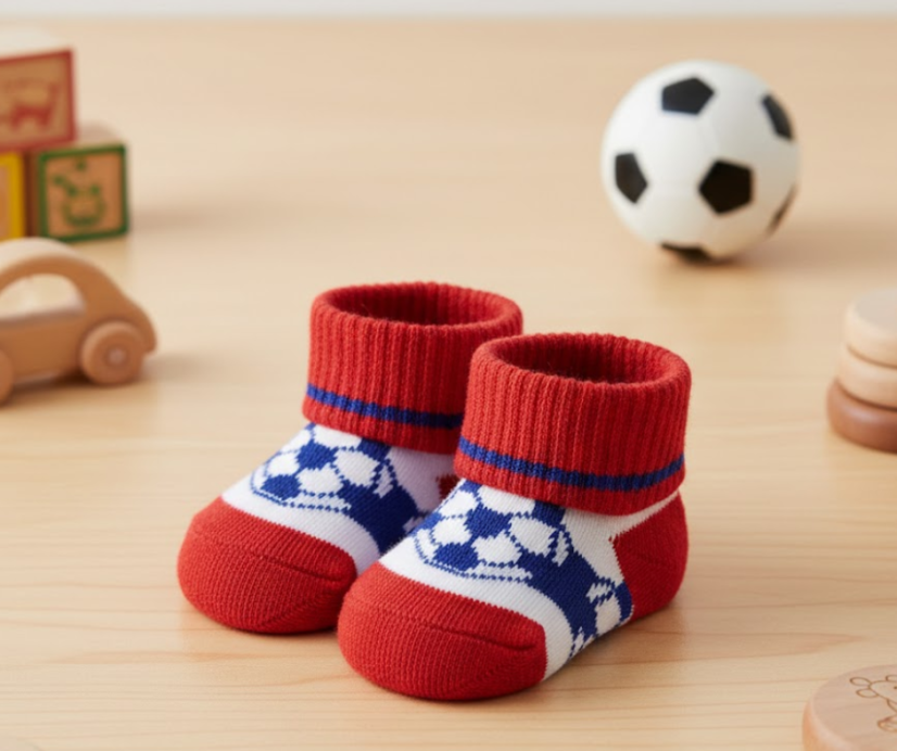 Calzini per bambini Calcio rosso-bianco