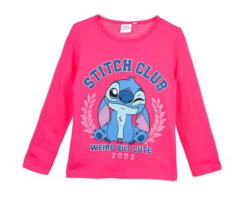Tricou cu mânecă lungă Stitch fuchsia