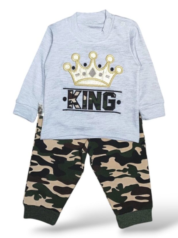 Set pentru băieți KING – hanorac și pantaloni camuflaj