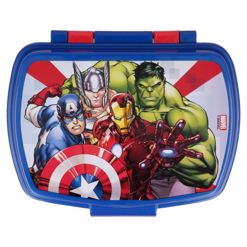 Dětský plastový svačinový box Avengers 16 x 12 x 5 cm