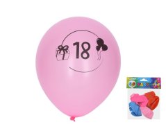 Baloane cu cifra 18, mix de culori, 30 cm – set de 5 buc.