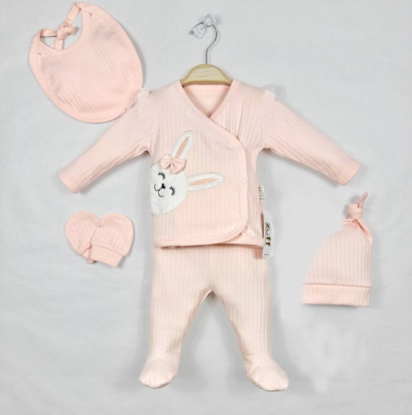 5 dílná souprava Bunny růžová 56/62