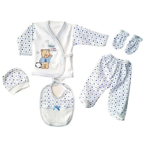 5 dílná souprava do porodnice Cute bíločervená 56