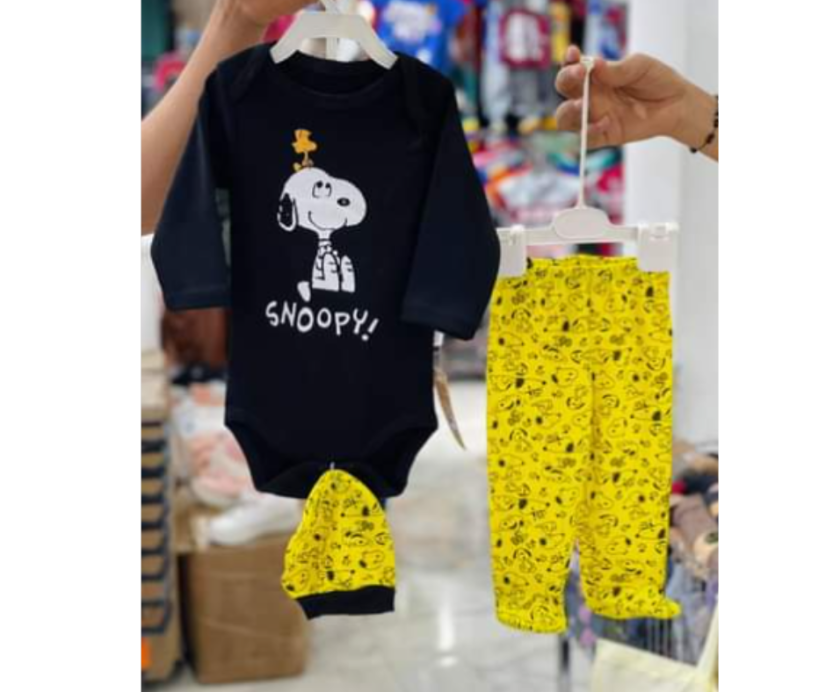 Set 3 pezzi per neonati Snoopy