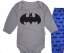 3-dílná bavlněná kojenecká souprava body polodupačky a čepička Batman