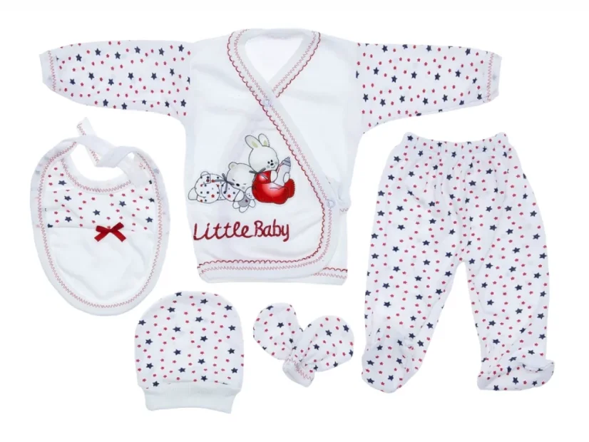 5D souprava pro miminko Little Baby bílorůžová 56