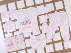 Set prima nascita neonati Little Baby bianco-rosa 56