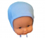 Dojčenská čiapka na zaväzovanie modrá
