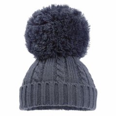 Dětská čepice s bambulí šedomodrá Baby