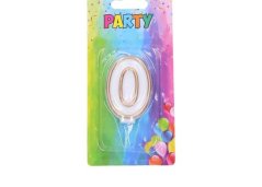 Candela di compleanno numero 0, oro, 4 x 6 cm