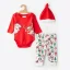 Set 3 pezzi per neonati Santa