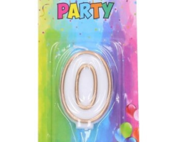 Candela di compleanno numero 0, oro, 4 x 6 cm