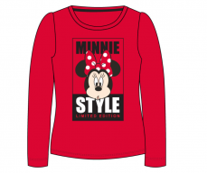 Dievčenské tričko dlhý rukáv červené Minnie