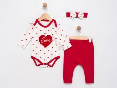 Completo bimba 3 pezzi Heart – body, pantaloni e fascetta