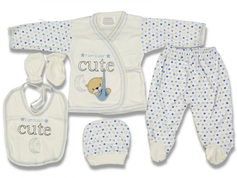 5 dílná souprava do porodnice Cute bíločervená 56