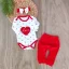3dílná dětská souprava Heart– body, kalhoty a čelenka