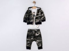 3-dílná dětská souprava body, mikina, tepláky Army Bear