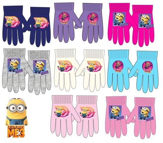 Guanti per bambini Minions rosa