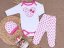 3-dílná bavlněná kojenecká souprava body polodupačky a čepička Minnie