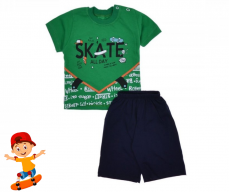 Compleu de vară pentru băieți- tricou și pantaloni scurți cu imprimeu SKATE
