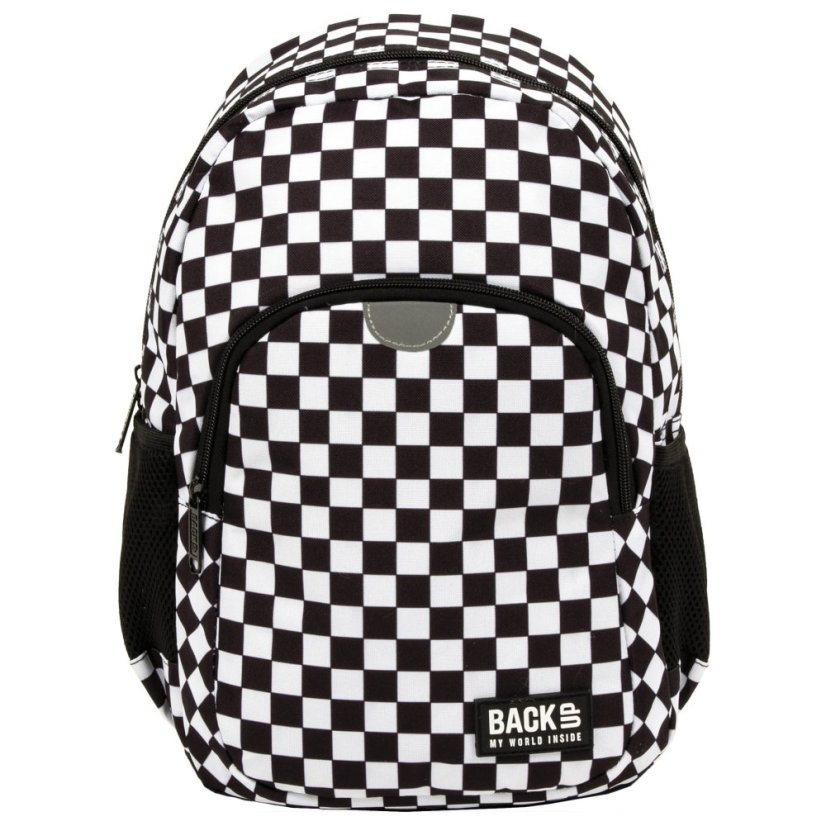 Školní batoh Chess 34 × 26 × 14 cm černobílý