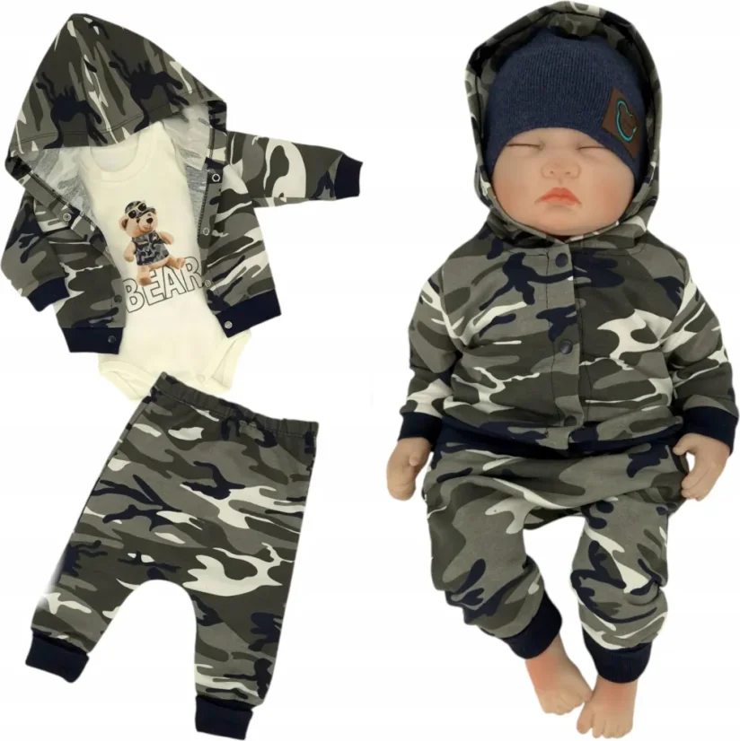 Compleu pentru copii body, hanorac, pantaloni Bear Army