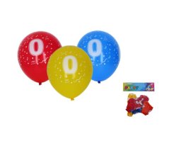 Palloncini con numero 0, mix di colori, 30 cm – set da 5 pz
