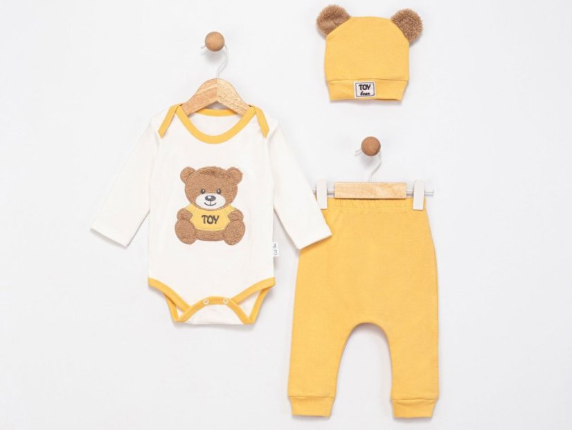 3D souprava Bear - body, kalhoty a čepička