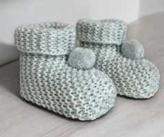 Botosei cu pompom gri Baby
