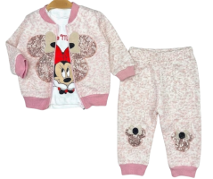 3-dielna detská súprava mikina, tepláky, tričko Minnie