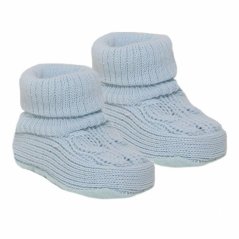 Botosei pentru bebelusi bleu cu model