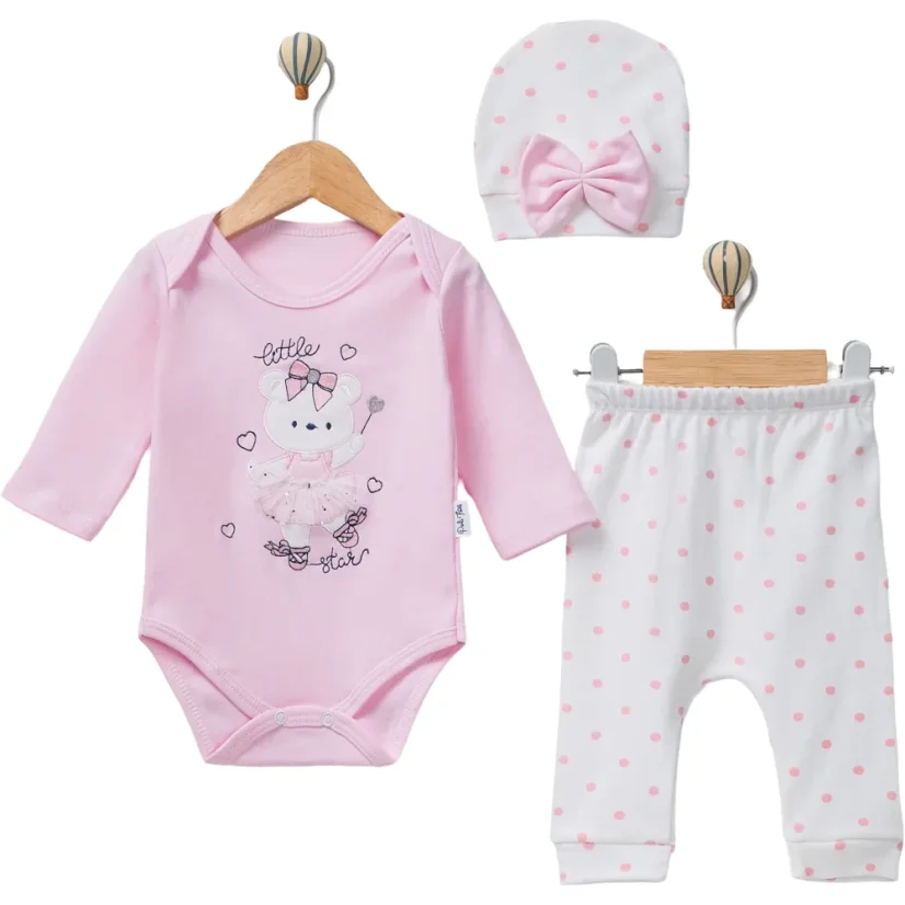 3dílná souprava Bear – body, tepláčky a čepička