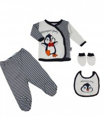 4 piese haine pentru bebe Pinguin 56