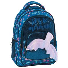 Školní batoh pro 1.–3. třídu Glossy Navy 24 l s 3D ocasem mořské panny