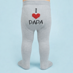 Ciorap cu chilot copii I love papa grey