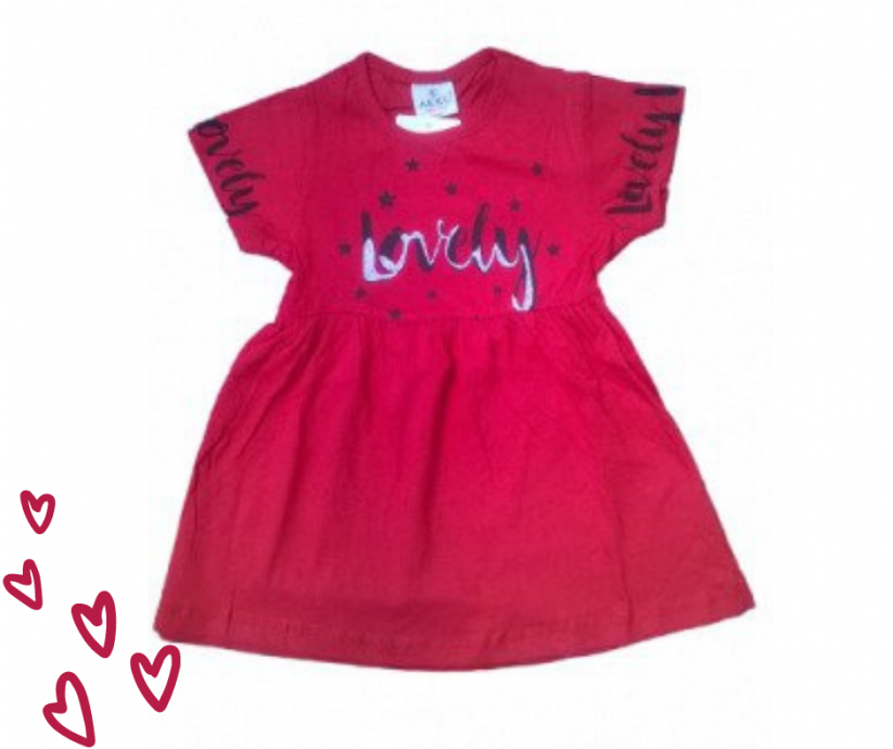 Dívčí letní šaty s krátkým rukávem LOVELY | červená