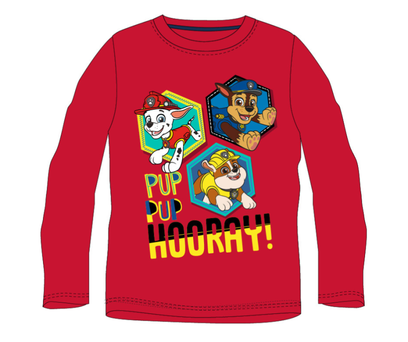 Dětské tričko dlouhý rukáv Paw Patrol červené
